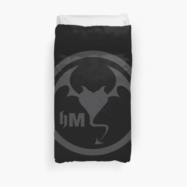Hollywood Monsters Circle Bat Logo - DARK GREY Duvet Cover