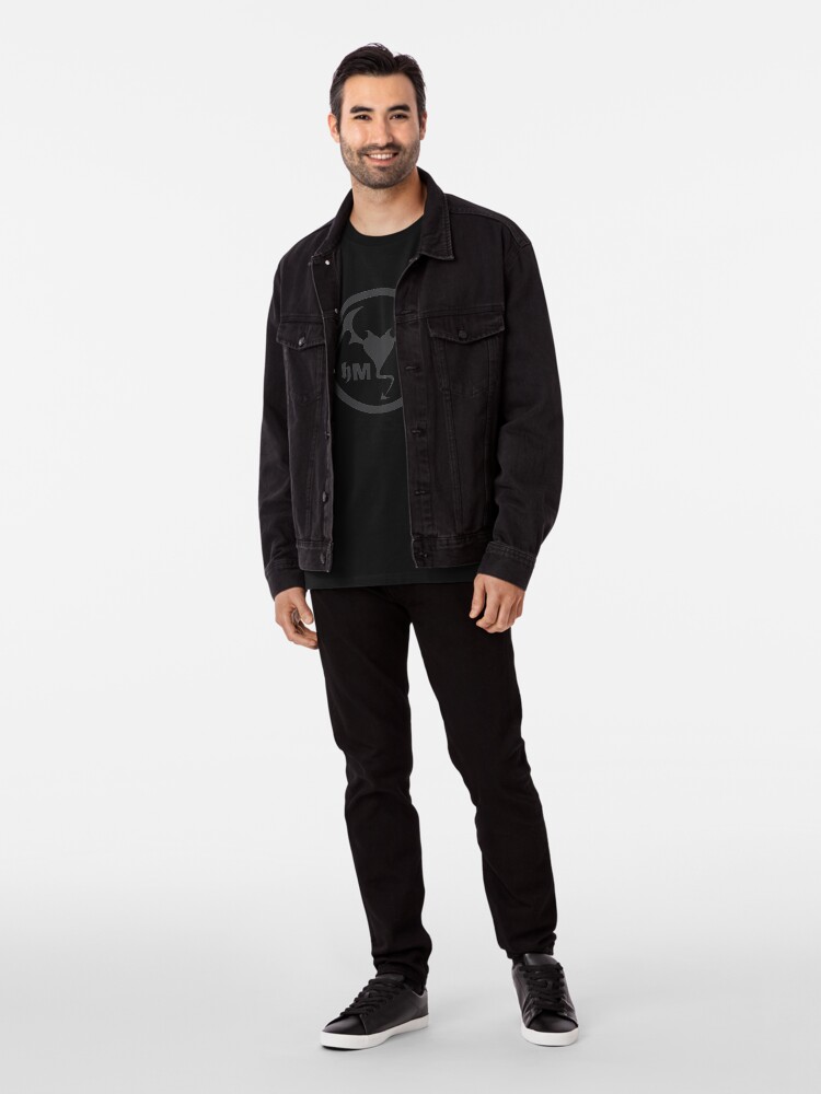 Alternate view of Hollywood Monsters Circle Bat Logo - DARK GREY Premium T-Shirt