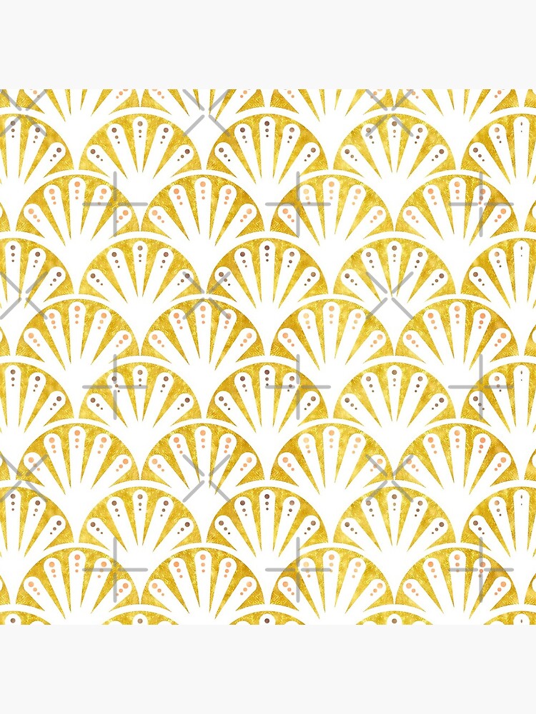Art deco gold and white fan pattern by MagentaRose
