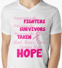 Supporting The Fighters Breast Cancer Awareness Men's V-Neck T-Shirt
