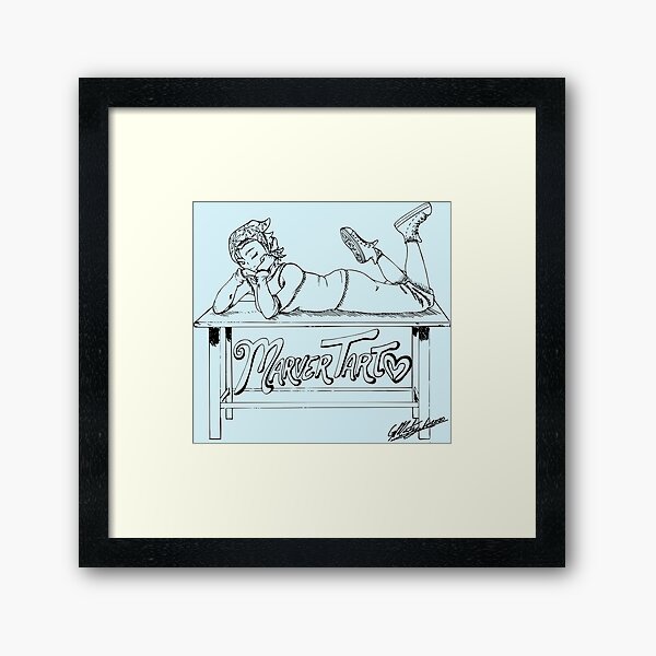 MarverTart Linework - Blue Framed Art Print
