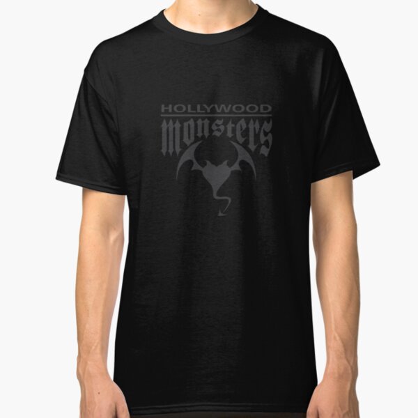 Hollywood Monsters Text Bat Logo - DARK GREY Classic T-Shirt