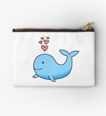 Whale with Hearts Zipper Pouch