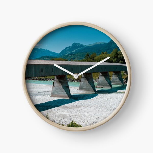 The Alte Rheinbrücke across the river Rhine Clock