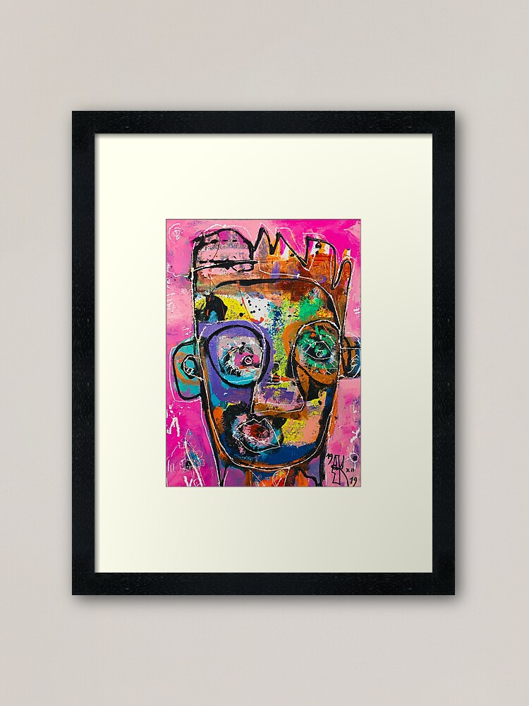 Alternate view of Neoexpressionism, art brut, spontaneous art, black and Colors, free figuration Framed Art Print