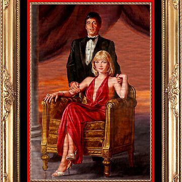 Scarface - Canvas Portrait of Tony & Elvira  Duvet Cover for Sale