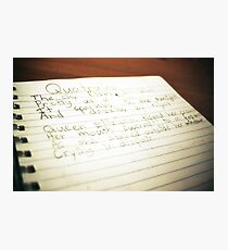 Creative Writing Photographic Print