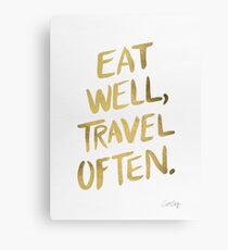 Eat Well, Travel Often – Gold Canvas Print