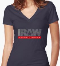 Shoot Raw Women's Fitted V-Neck T-Shirt