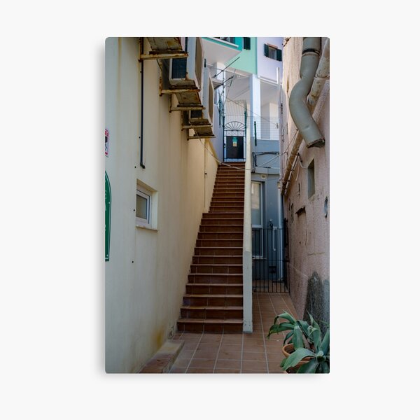 Colourful steps in Catalan Bay Canvas Print