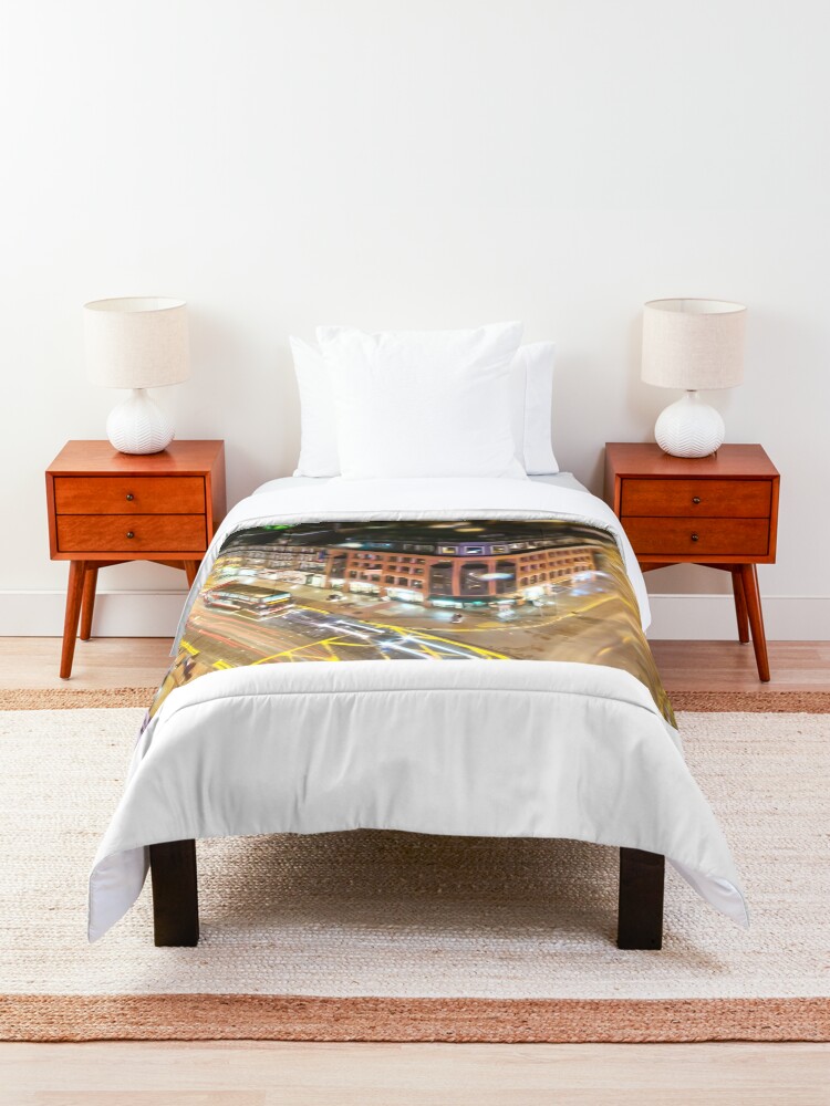 Alternate view of Bright lights of Manchester, tilt and shift. Comforter