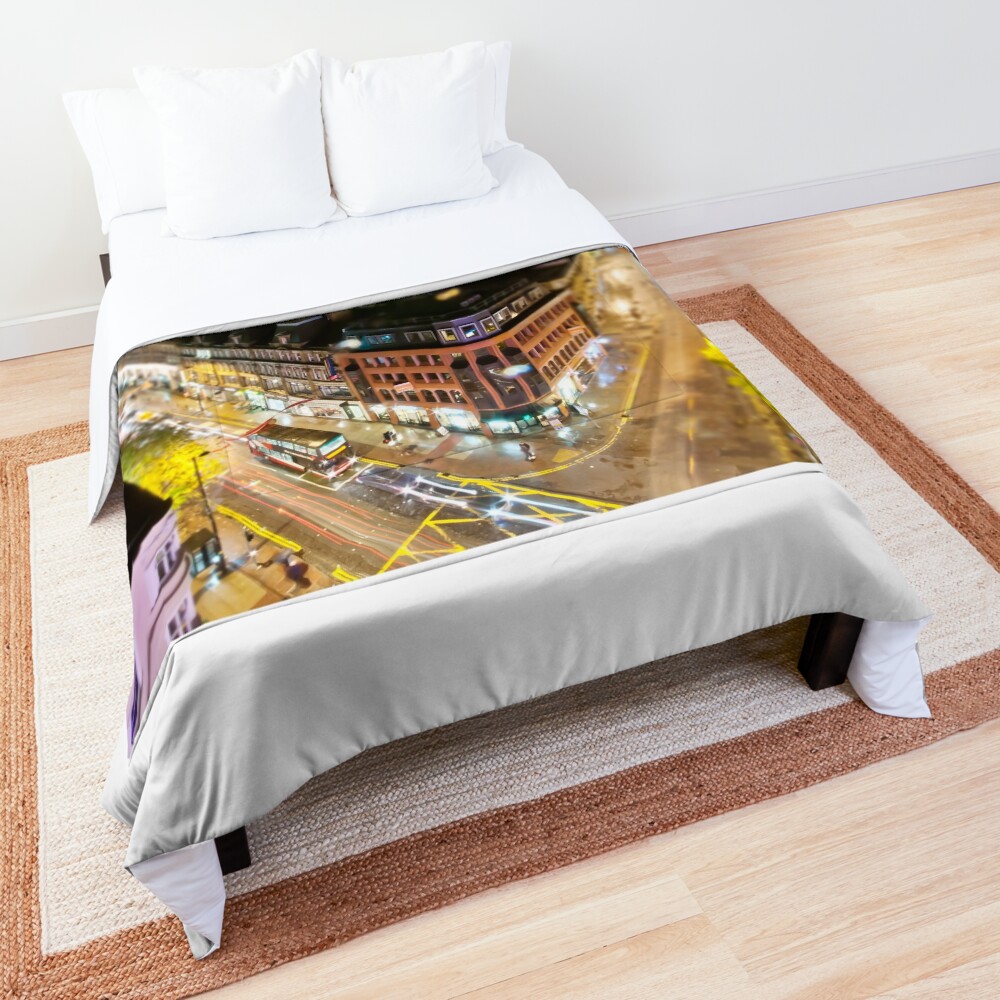 Bright lights of Manchester, tilt and shift. Comforter