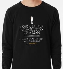 Ich sehe ein kleines Silhouetto eines Mannes ... Leichter Pullover