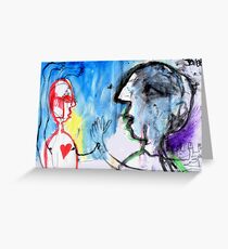 talking to John Douglas about art Greeting Card