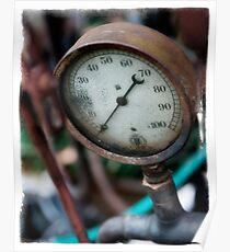 Old steam pressure gauge Poster