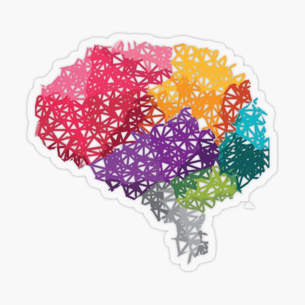 Gehirn Regenbogen Transparenter Sticker