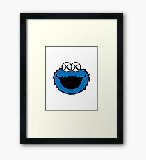 Kaws Head Blue Framed Print