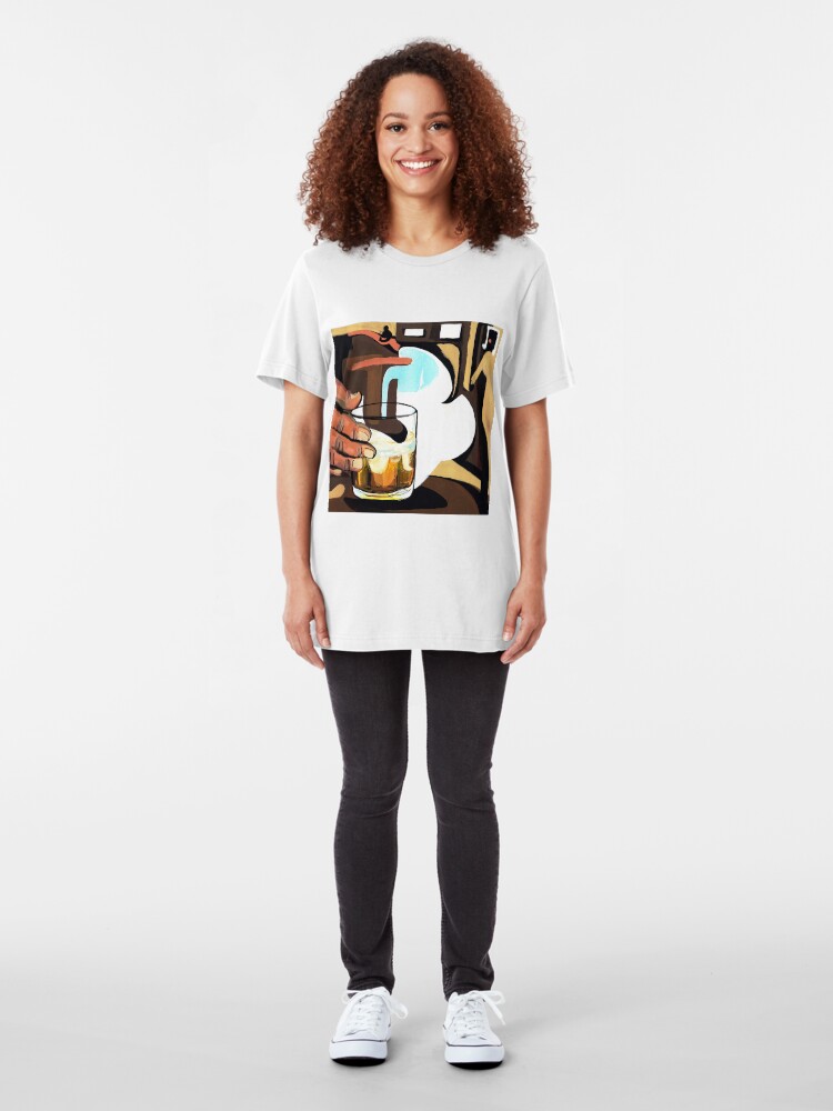 Alternate view of Beer glass illustration Slim Fit T-Shirt