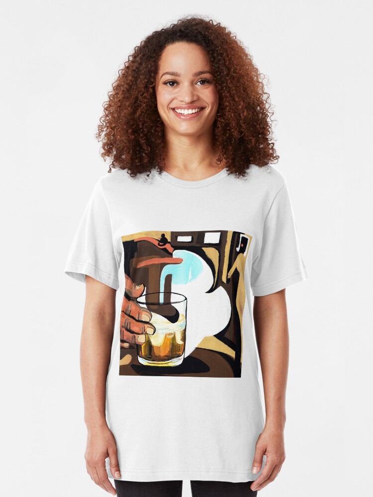 Alternate view of Beer glass illustration Slim Fit T-Shirt