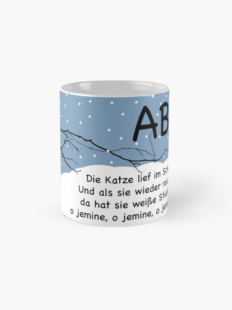 Alternate view of ABC, the cat ran in the snow ... nursery rhymes for fun and early childhood education Mug