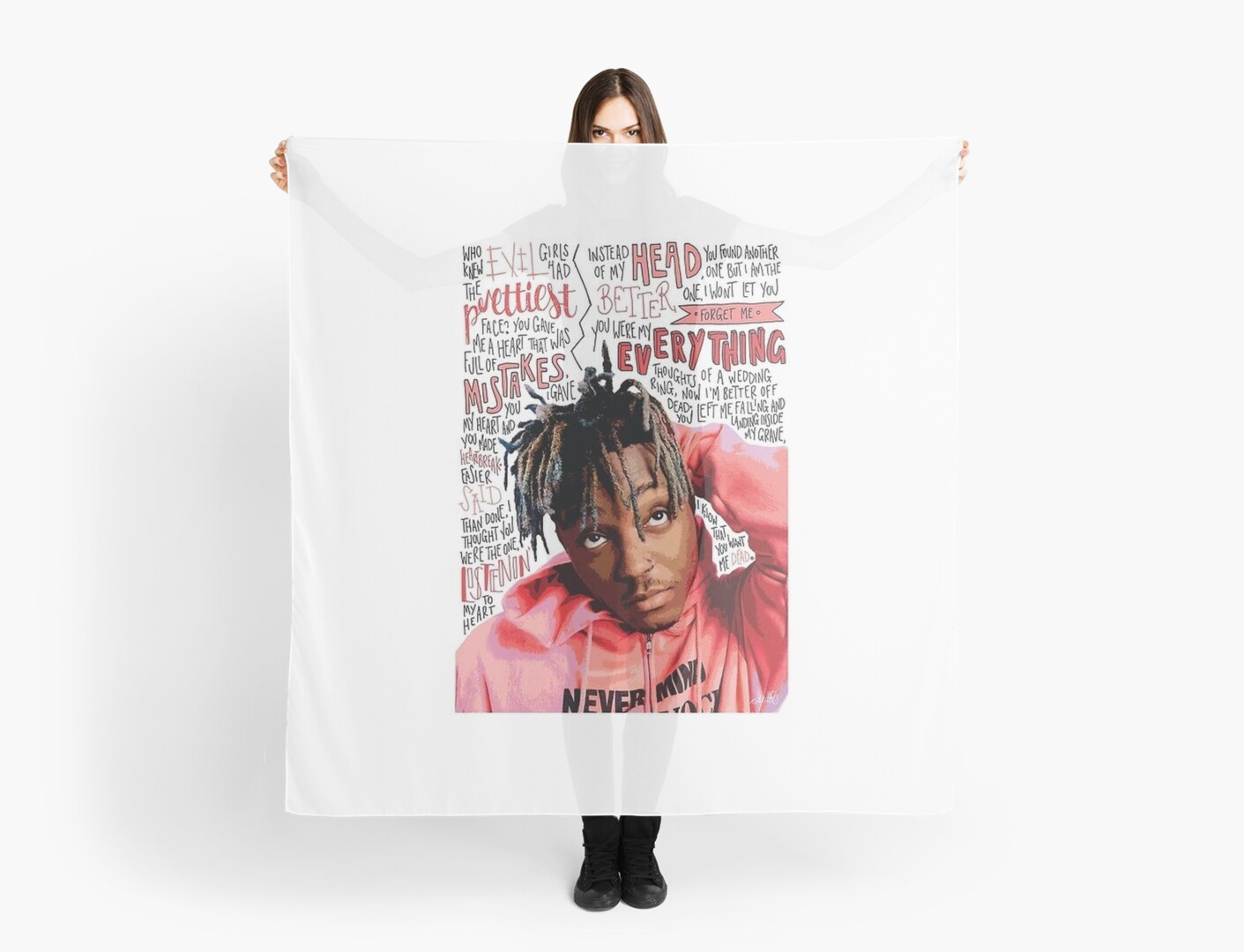 Juice Wrld Lyrics Scarf By Haleyymoore Redbubble