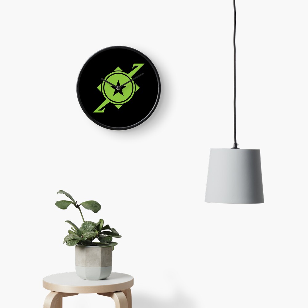 Galaxina Planet Logo - Lime Green Clock