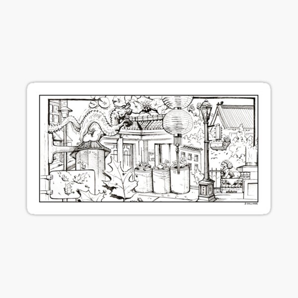 Vancouver Illustration - Chinatown Sticker