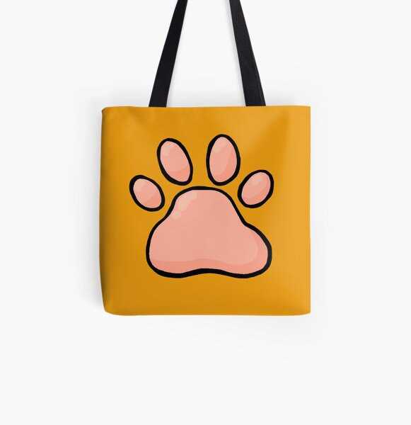 Cartoony Cat's Paw All Over Print Tote Bag