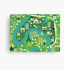 seamless map of paris Canvas Print