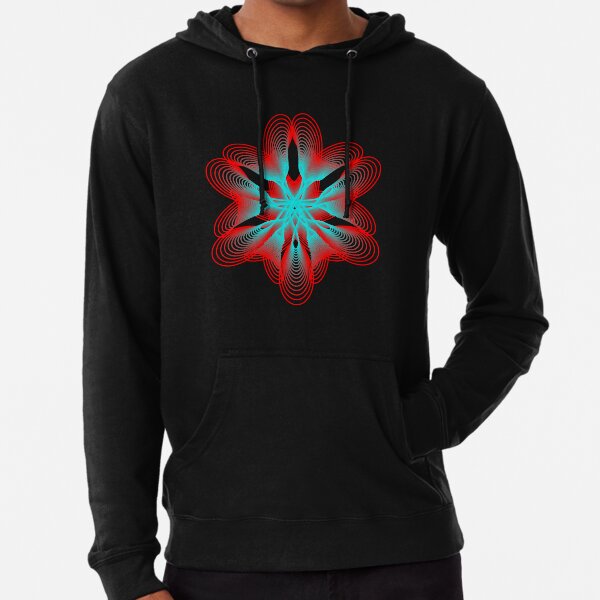 Spirograph with Red and Blue Lightweight Hoodie