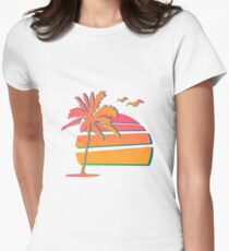 80's Sunset Women's Fitted T-Shirt