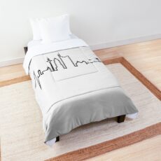 Frankfurt Skyline Heartbeat German I Love Frankfurt Am Main For Germany Lovers Comforter
