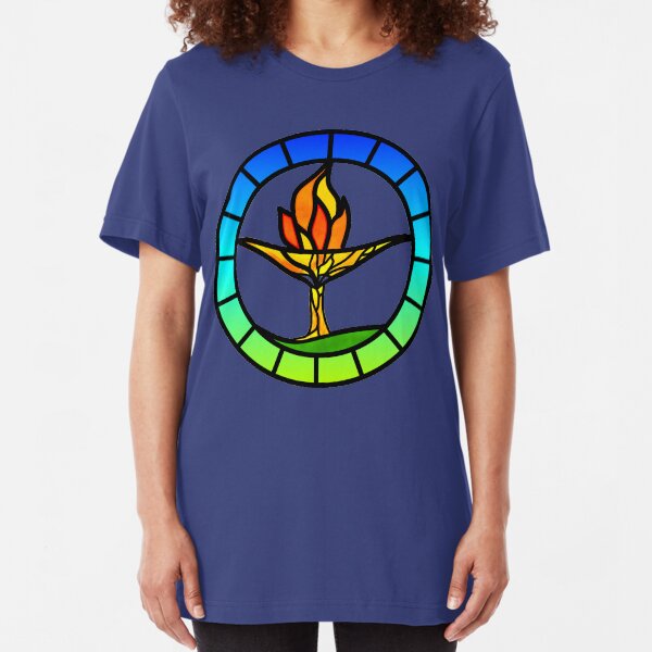 Stained Glass Chalice Tree Slim Fit T-Shirt