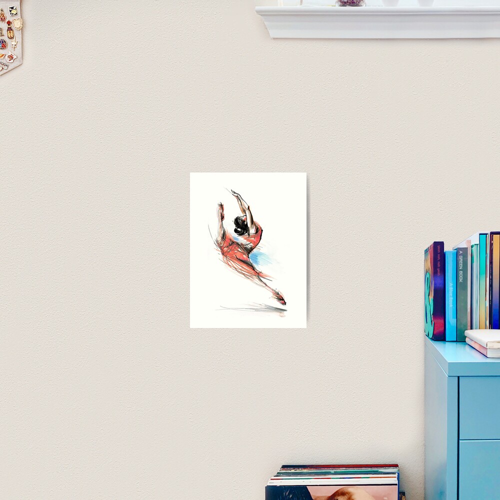 Expressive Dancer Ballet Dance Drawing Art Print