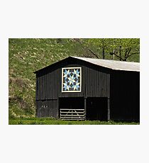 Kentucky Barn Quilt - Snow Crystals Photographic Print