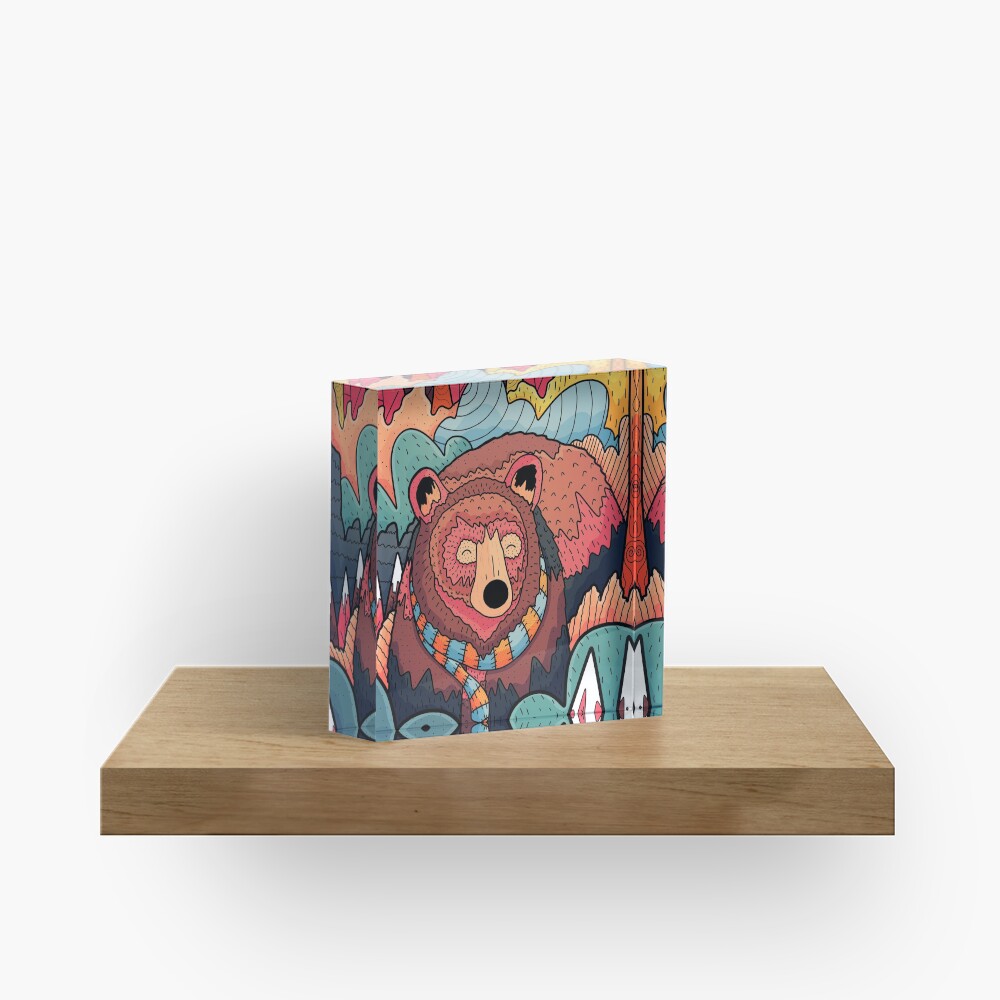 Winter bear forest Acrylic Block