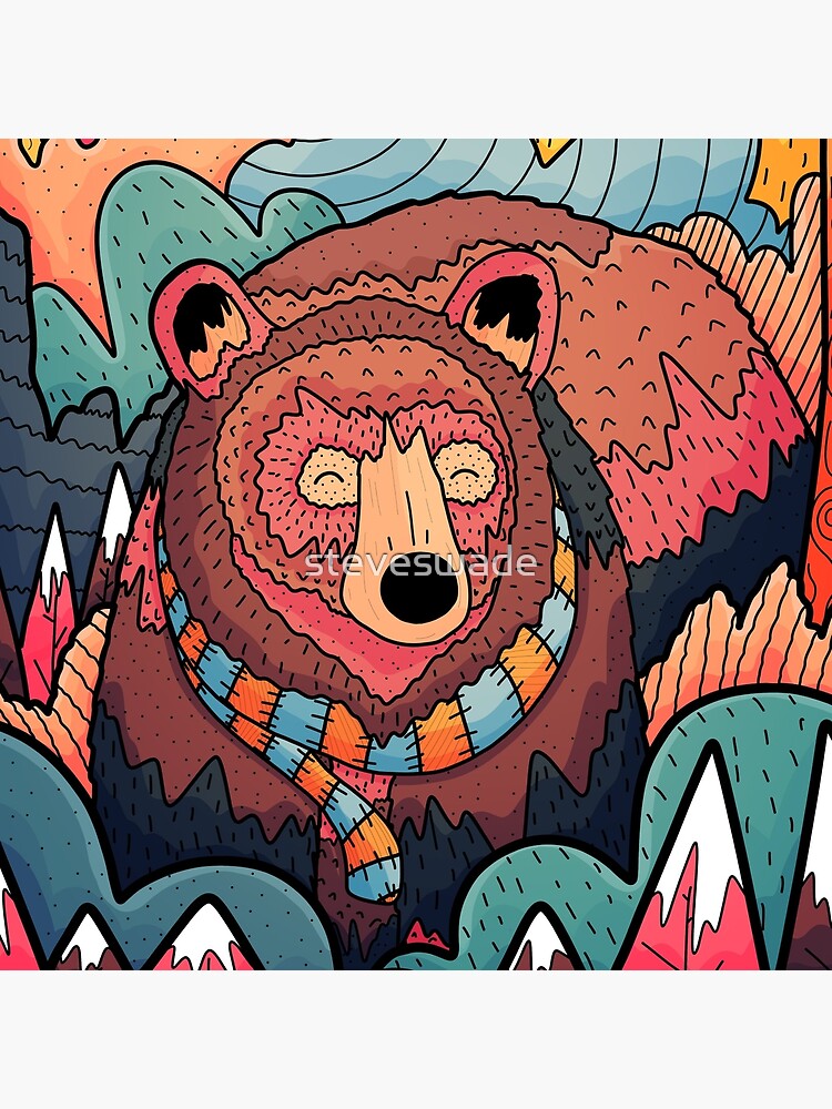 Winter bear forest by steveswade