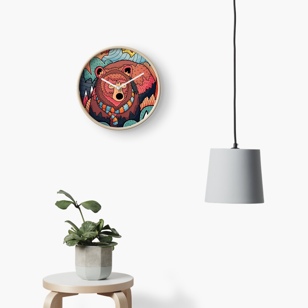 Winter bear forest Clock