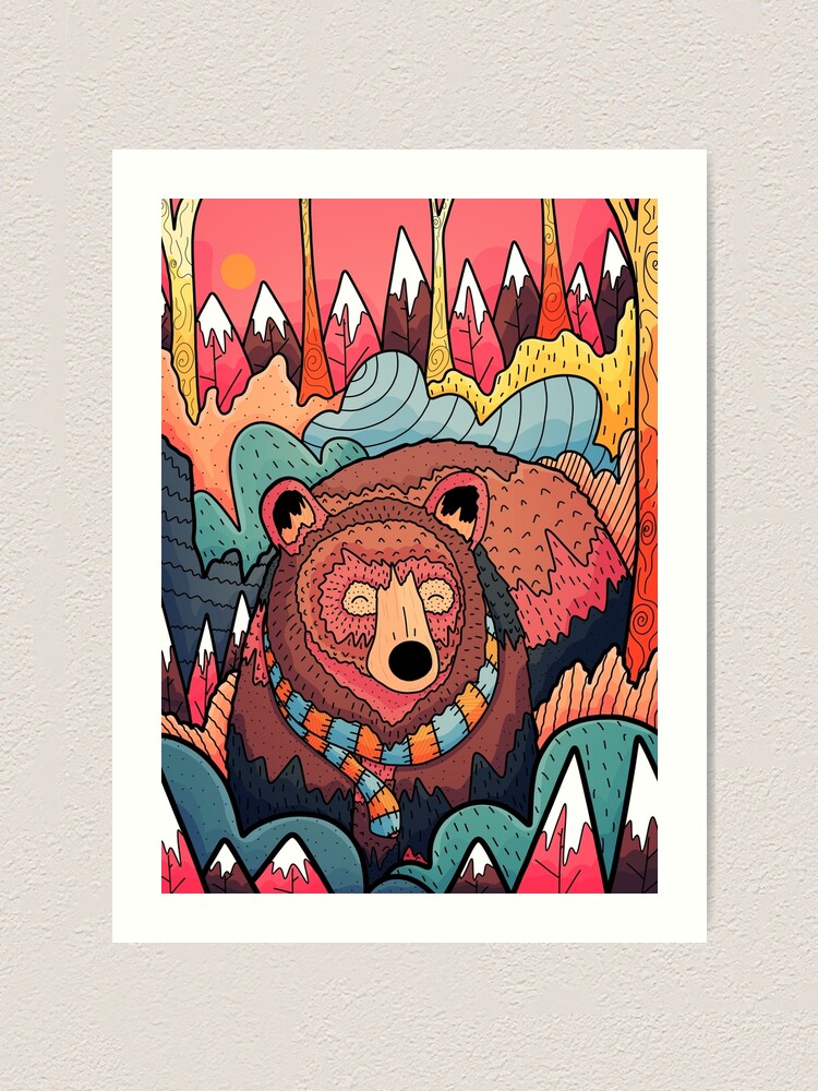 Alternate view of Winter bear forest Art Print