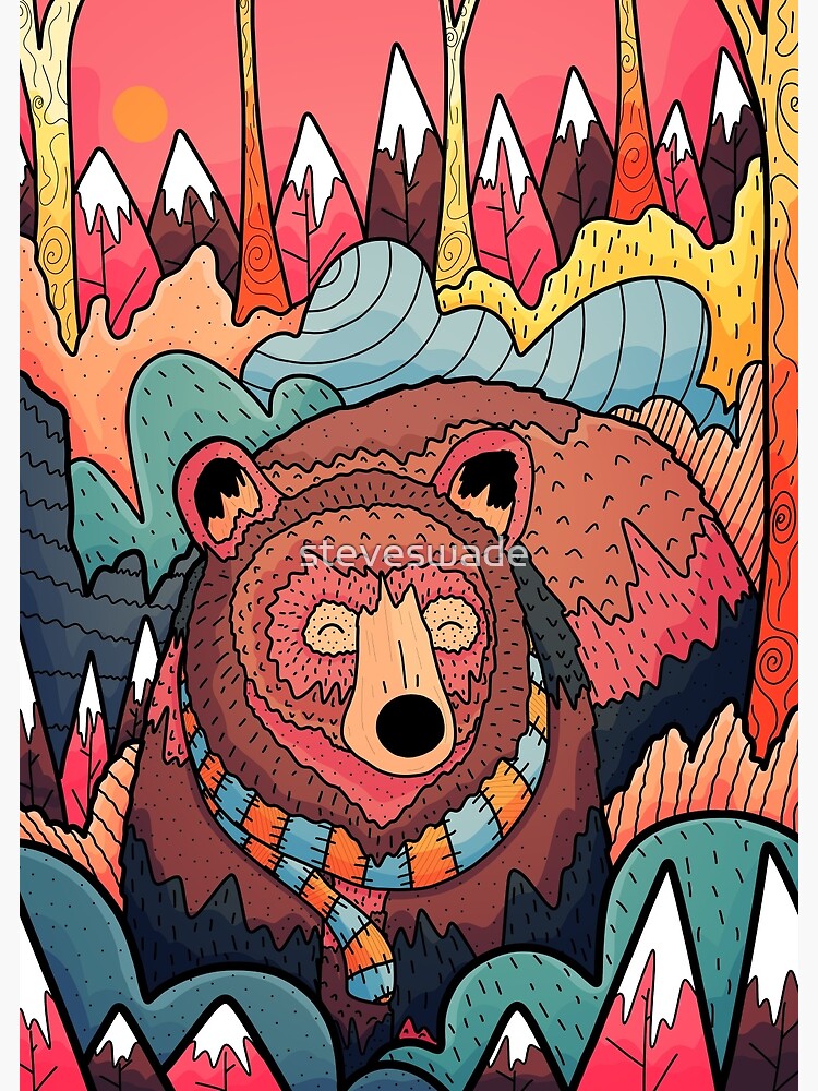 Winter bear forest by steveswade