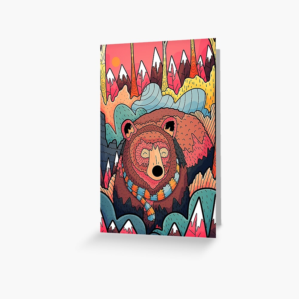 Winter bear forest Greeting Card