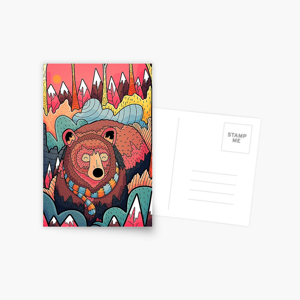 Winter bear forest Postcard