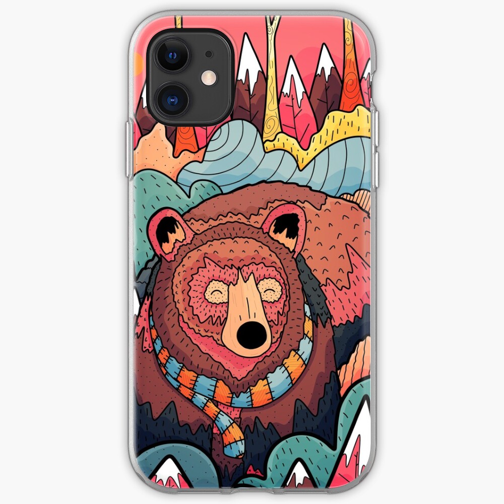 Winter bear forest iPhone Case & Cover