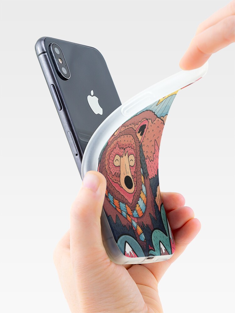 Alternate view of Winter bear forest iPhone Case & Cover