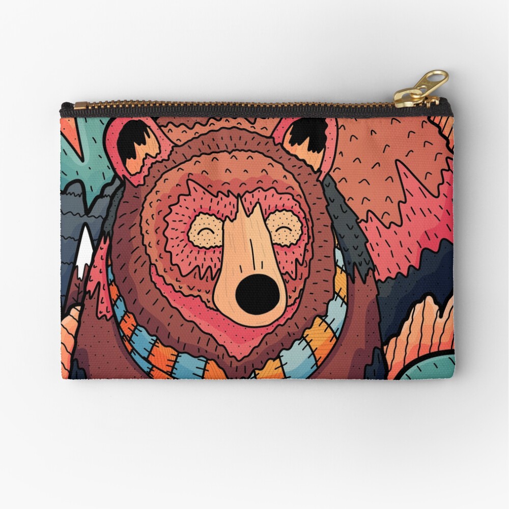 Winter bear forest Zipper Pouch