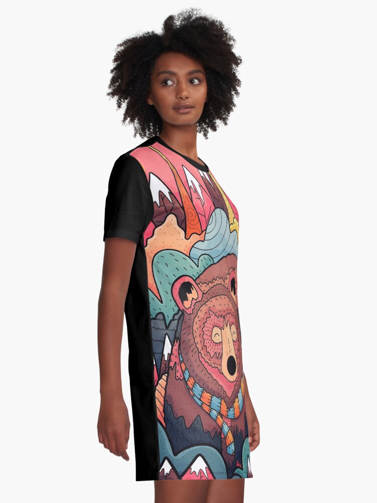 Alternate view of Winter bear forest Graphic T-Shirt Dress