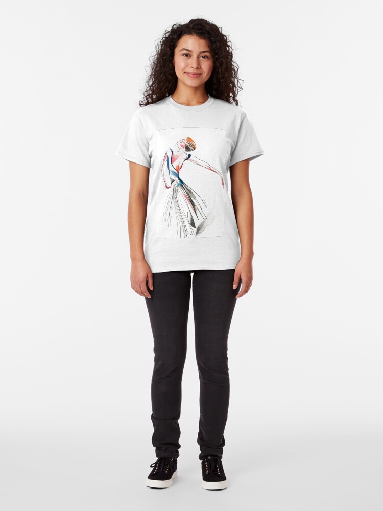 Alternate view of Original Ballet Dance Drawing – Watercolor and Ink on Paper Classic T-Shirt
