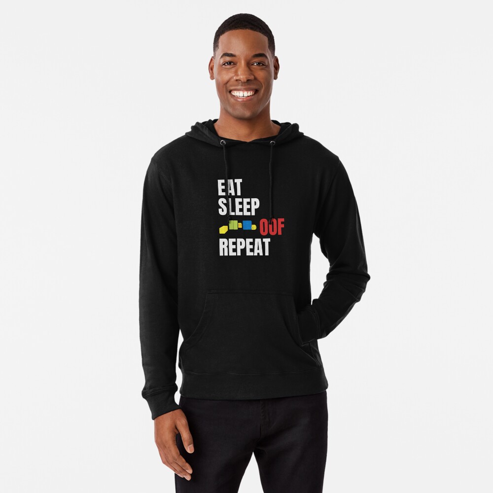 Roblox Oof Gaming Noob Lightweight Hoodie By Smoothnoob Redbubble - roblox eat sleep game repeat gamer gift poster by smoothnoob