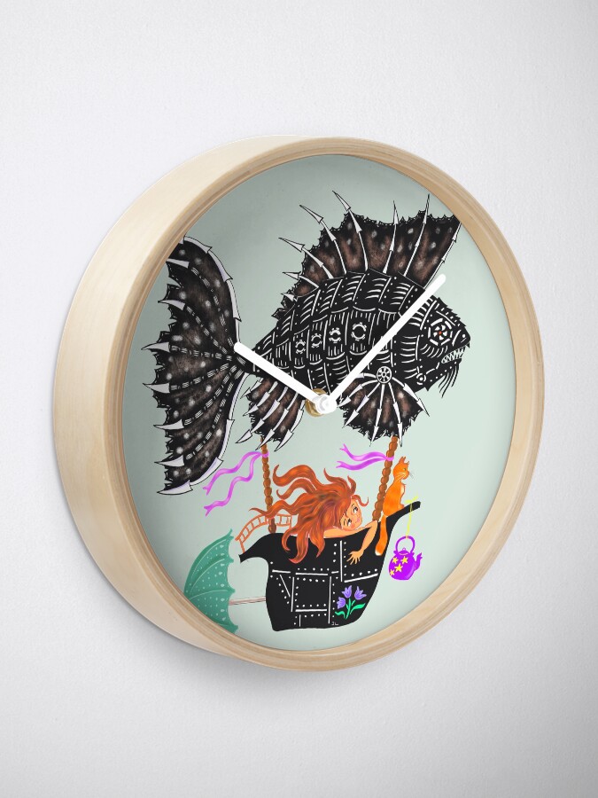 Alternate view of Steampunk mechanical fish Clock