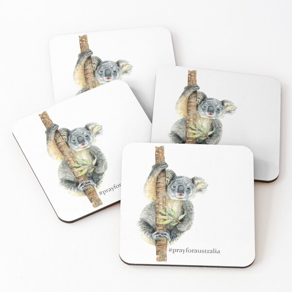 Pray for Australia Koala Coasters (Set of 4)